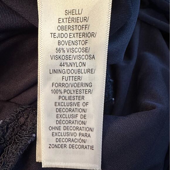 Adrianna Papell Evening Navy Lace Shift Cocktail Dress Plus Size 14W - Picture 11 of 13